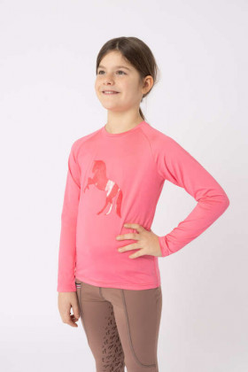 dětské tričko Horze Flora růžové