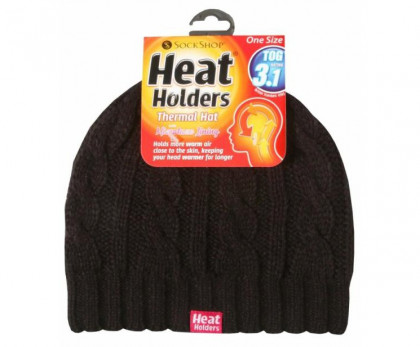 Dámská čepice Heat Holder černá copánkový vzor