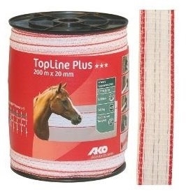 Páska TopLine Plus 20 mm - bílá s červenou